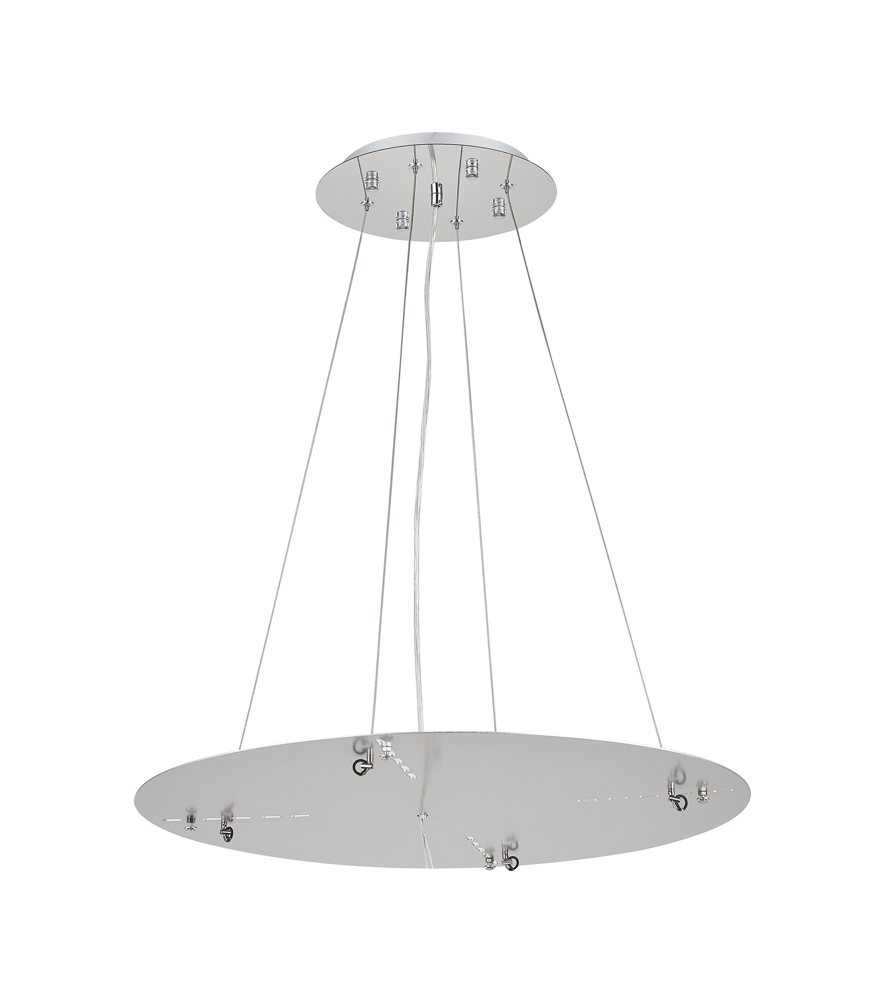 D0927CH/SI  Lowan 590mm, 3m Suspension Plate c/w Power Cable To Lower Flush Fittings, Polished Chrome/Silver Max Load 20kg (ONLY TESTED FOR OUR RANGE OF PRODUCTS)